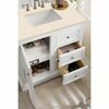 James Martin Vanities De Soto 36in Single Vanity, Bright White w/ 3 CM Eternal Marfil Quartz Top 825-V36-BW-3EMR